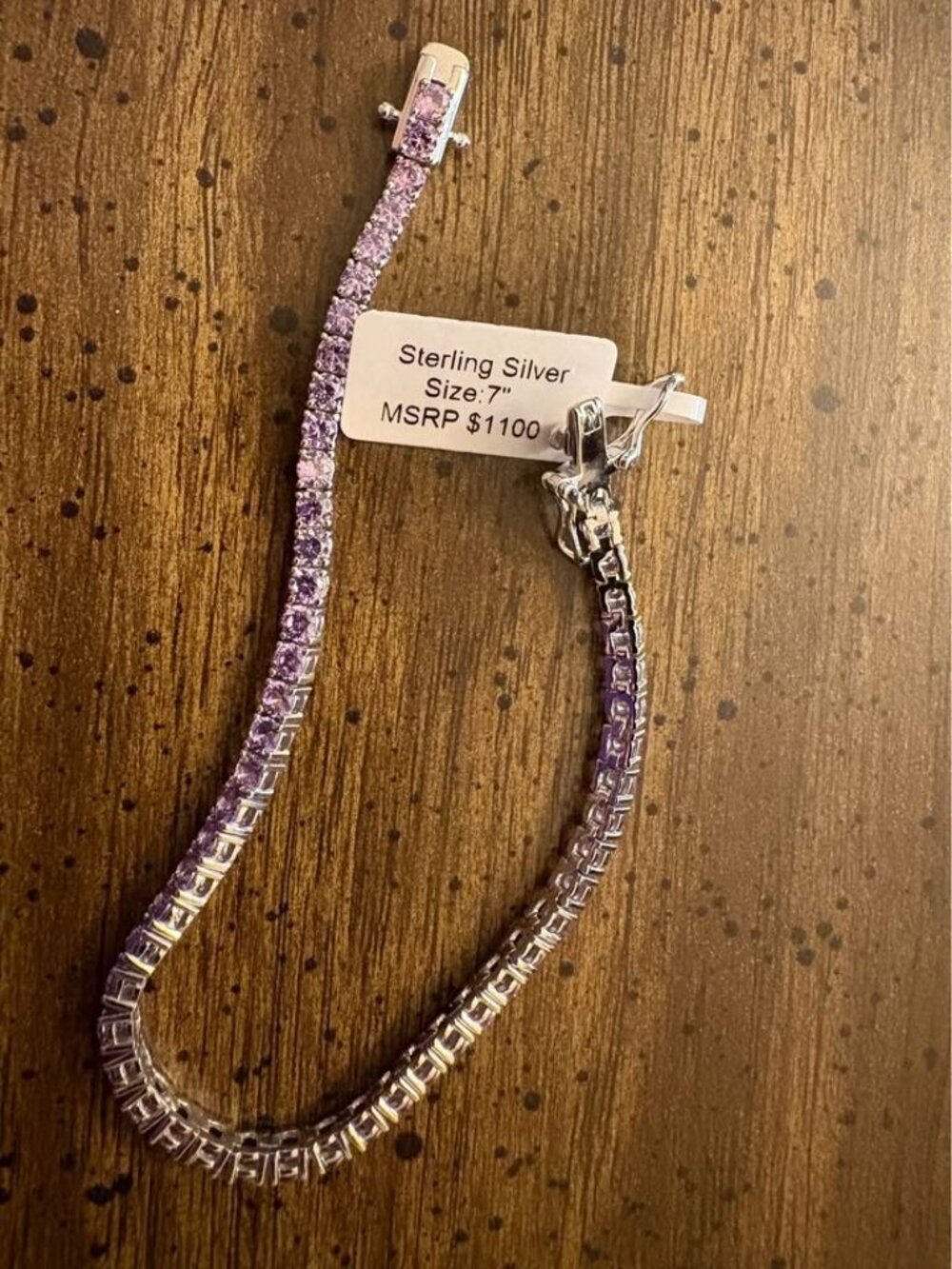 Sterling Silver Purple Tennis Bracelet